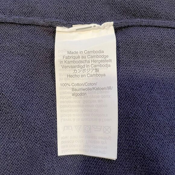 J Crew Teddie Navy Sweater Sequined Heart Crew Neck Long Sleeve Cotton-Women's S - Picture 8 of 8